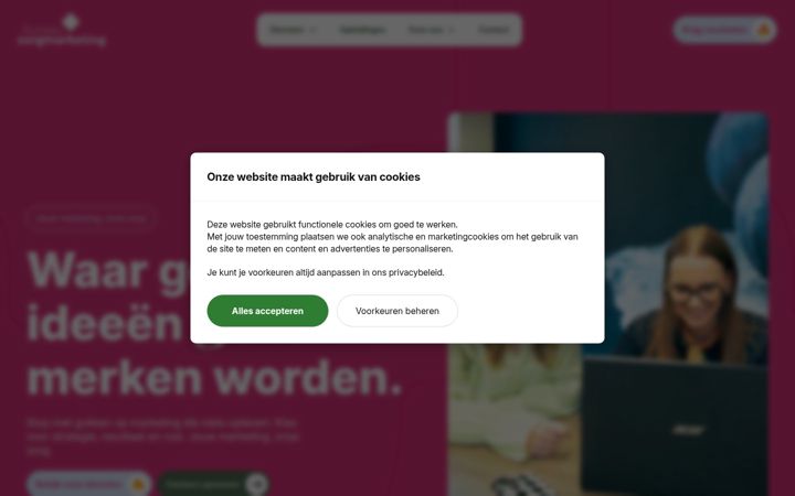 Captura de pantalla de bureauzorgmarketing.nl
