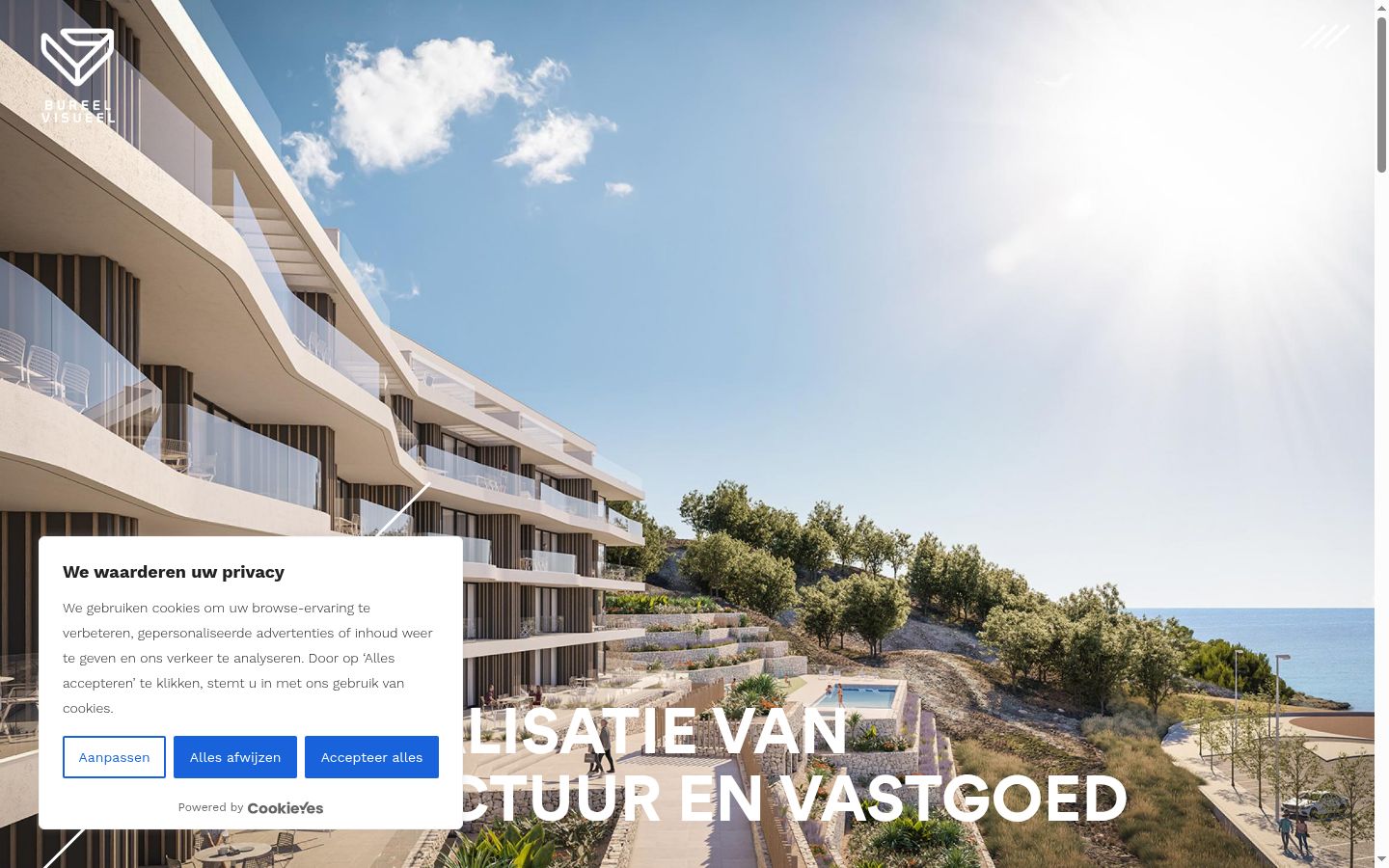 Skærmbillede af samtykkebanneret, som det blev vist før nogen interaktion