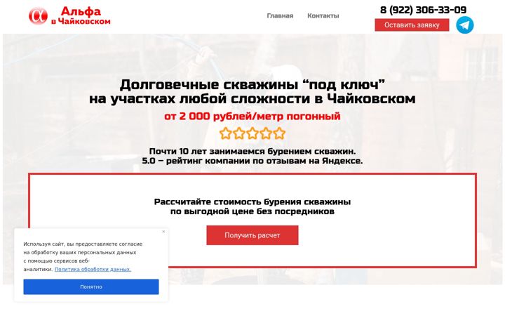Screenshot of burenie-v-chaikovskom.ru
