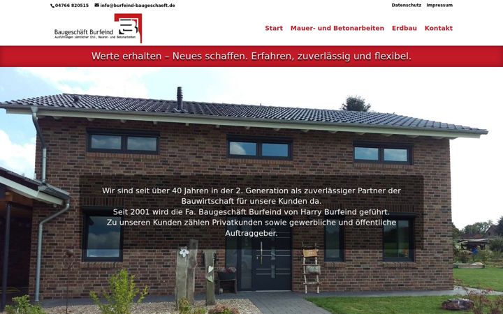 Screenshot of burfeind-baugeschaeft.de