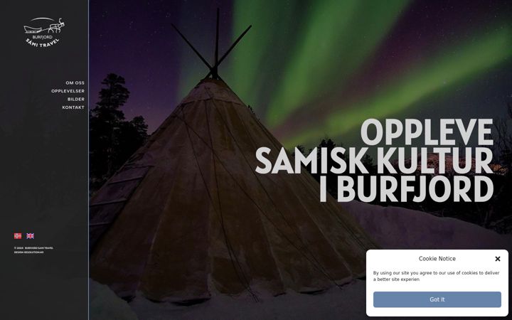 Screenshot of burfjordsami.no