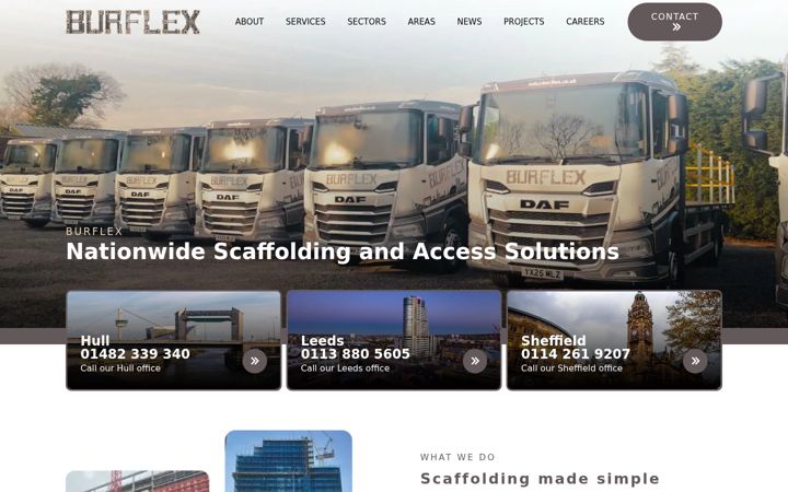 Screenshot of burflex.co.uk