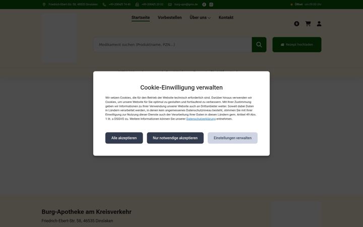 Zrzut ekranu burg-apotheke-dinslaken.de