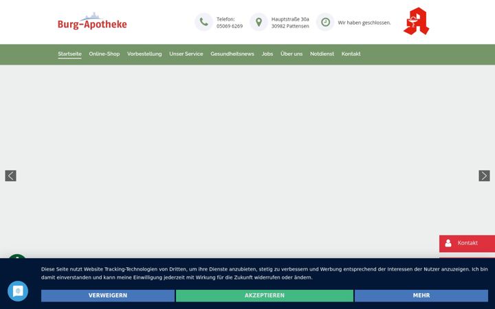 Zrzut ekranu burg-apotheke-pattensen.de