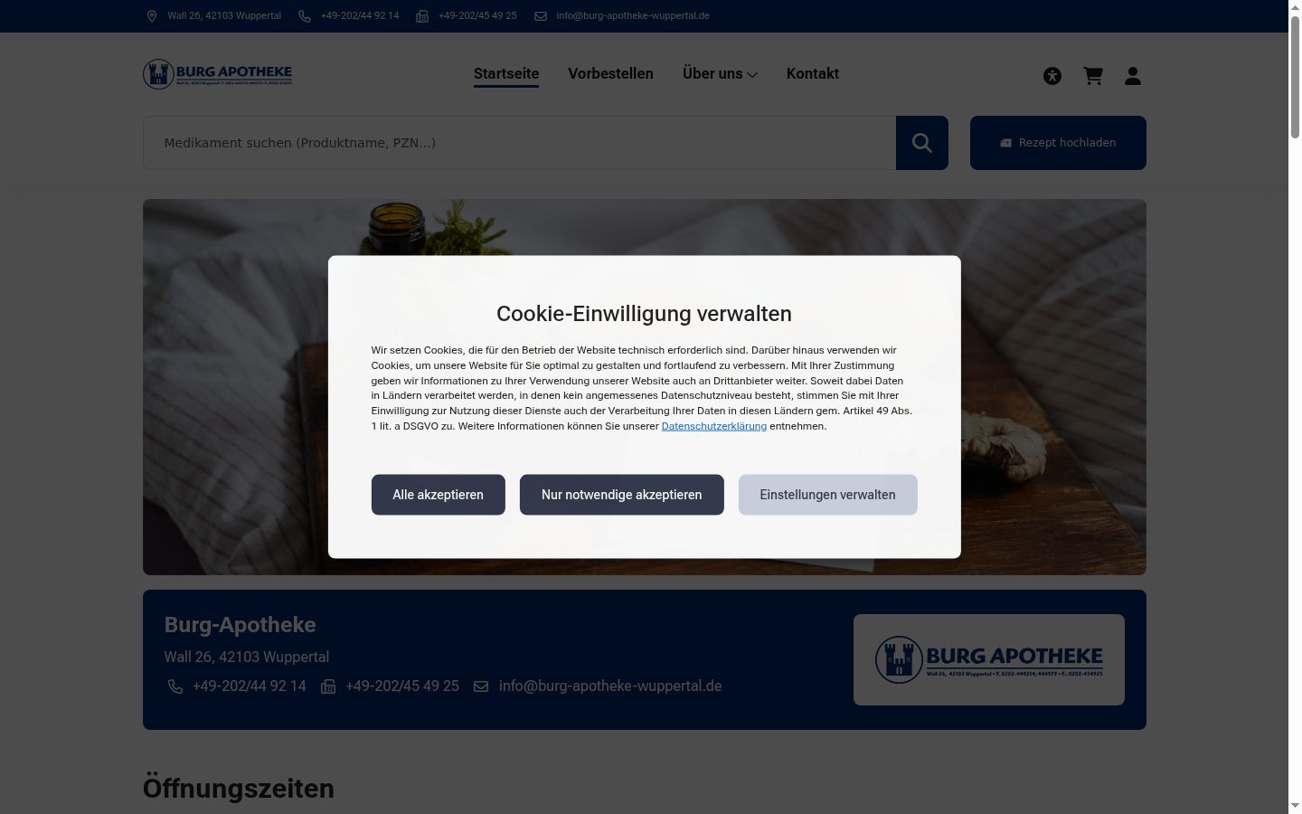 Snimka zaslona bannera za privolu prikazanog prije bilo kakve interakcije