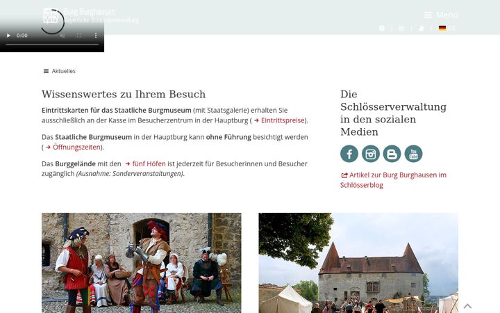 Screenshot of burg-burghausen.de