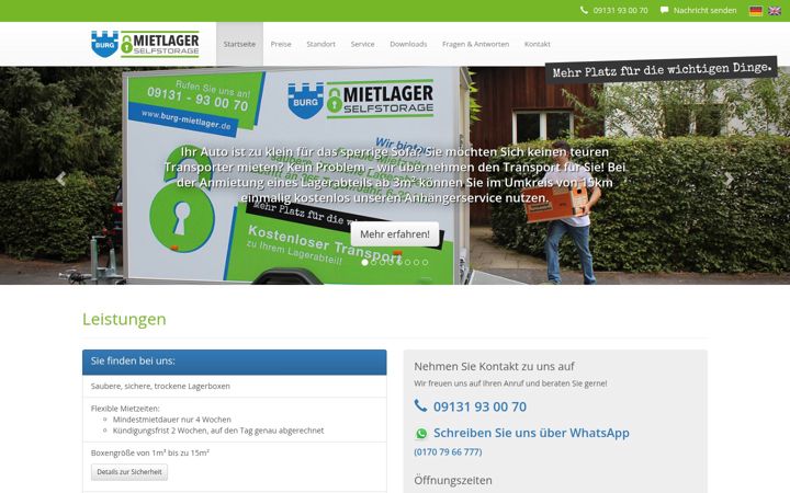 Screenshot of burg-mietlager.de