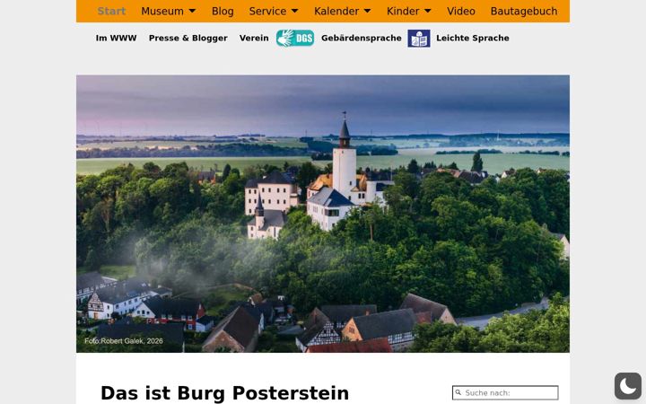 Ekraanipilt saidist burg-posterstein.de