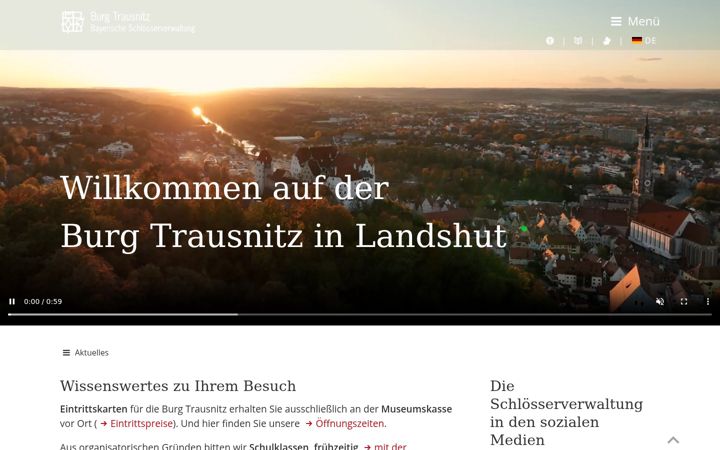 Screenshot of burg-trausnitz.de