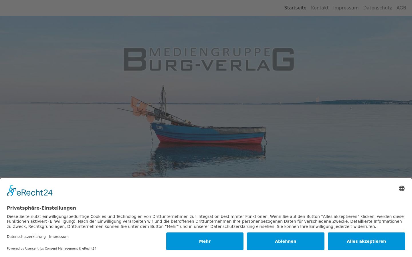 Screenshot des Einwilligungsbanners vor jeglicher Interaktion