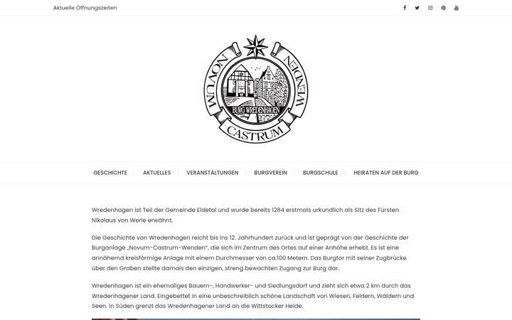 Screenshot of burg-wredenhagen.de