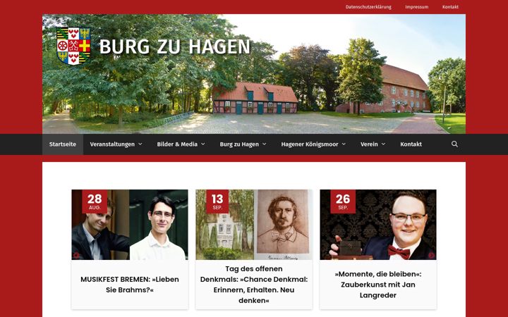 Skjámynd af burg-zu-hagen.de