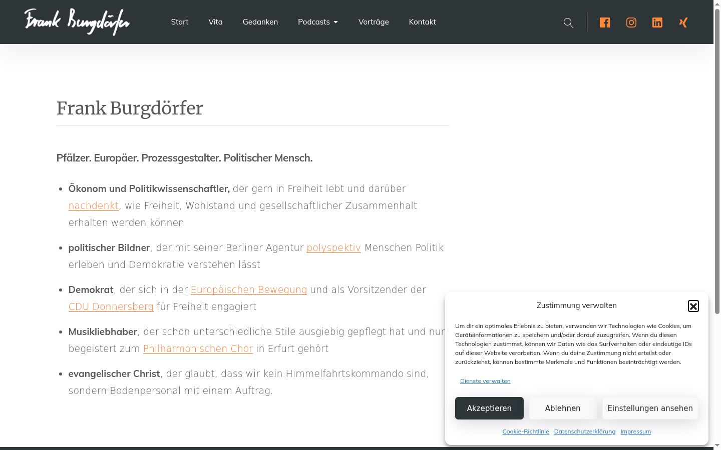 Screenshot of the consent banner shown before any interaction
