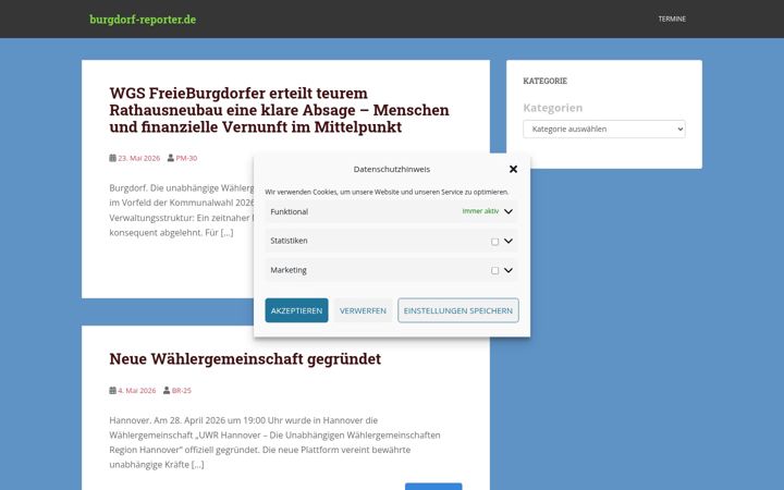 Skjámynd af burgdorf-reporter.de