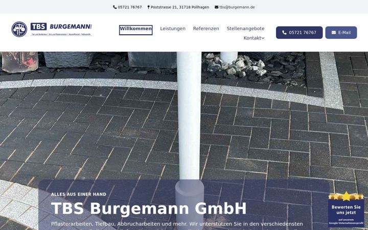 Skjámynd af burgemann.de