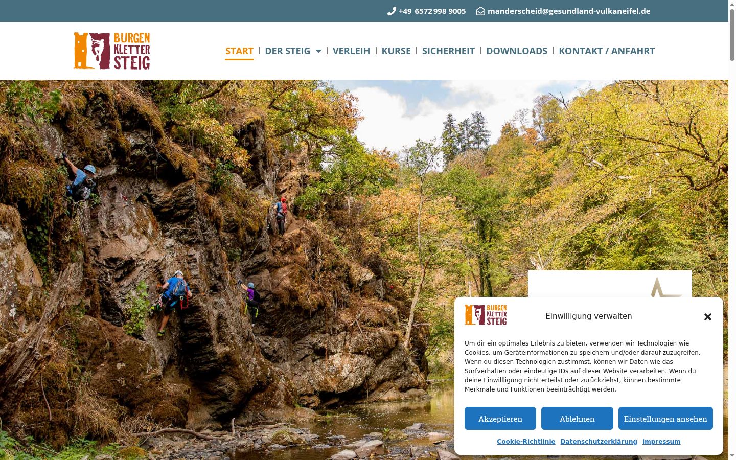 Screenshot of the consent banner shown before any interaction