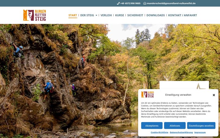 Captură de ecran a burgenklettersteig.de
