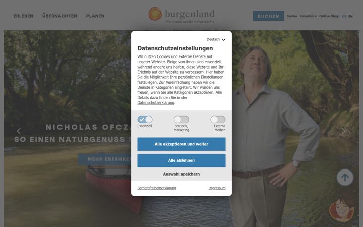 Екранна снимка на burgenland.info