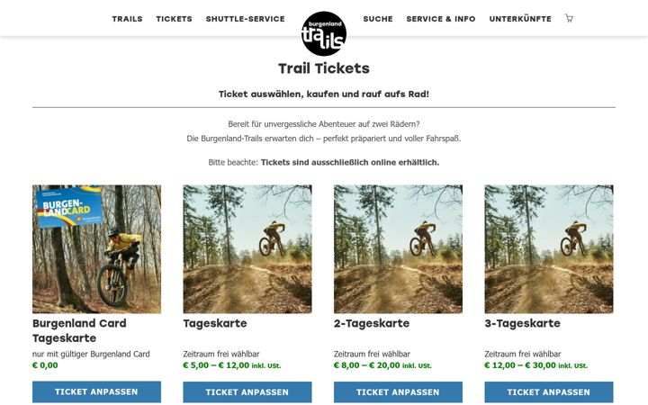 Screenshot of burgenlandtrails.at