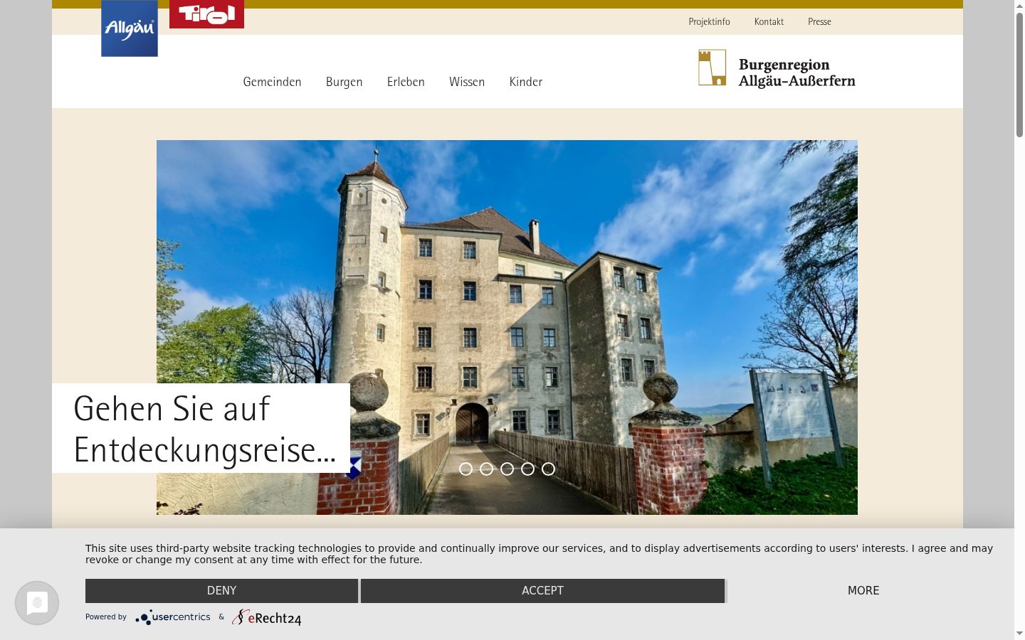 Captură de ecran a bannerului de consimțământ afișat înainte de orice interacțiune