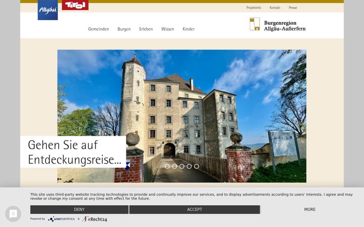 Screenshot of burgenregion.de