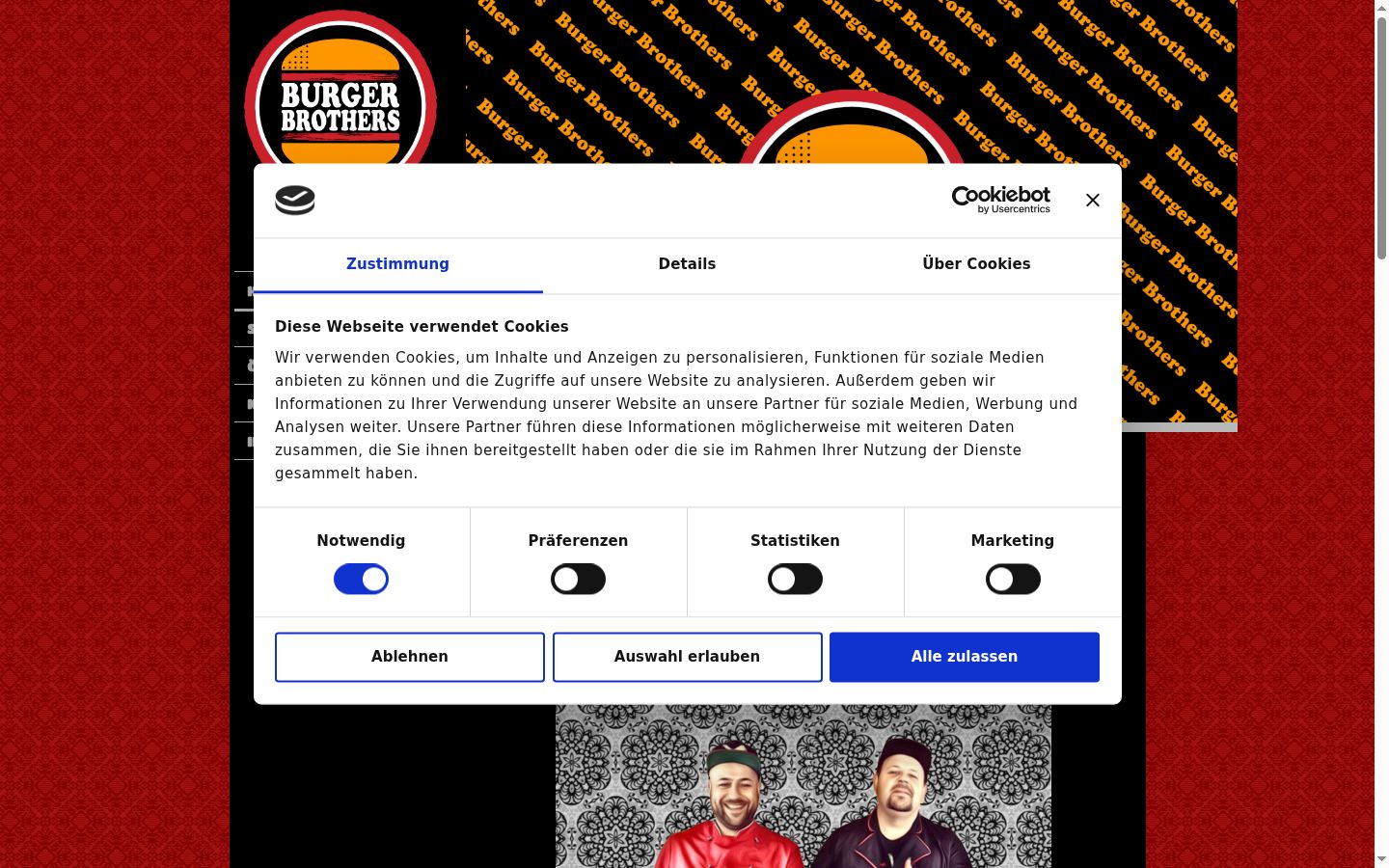 Screenshot del banner di consenso mostrato prima di qualsiasi interazione