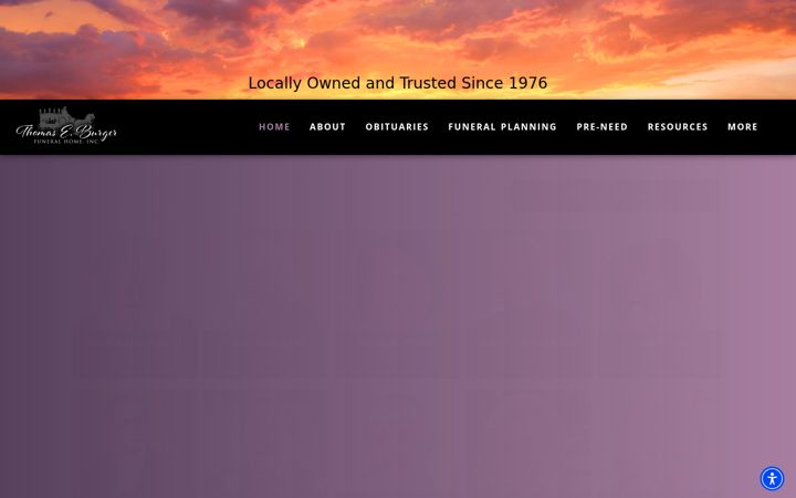 Screenshot of burgerfuneralhome.com