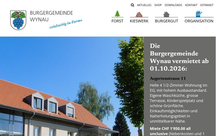Screenshot of burgergemeinde-wynau.ch