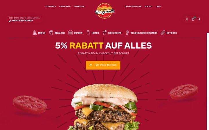 Skjámynd af burgerholic-giessen.de