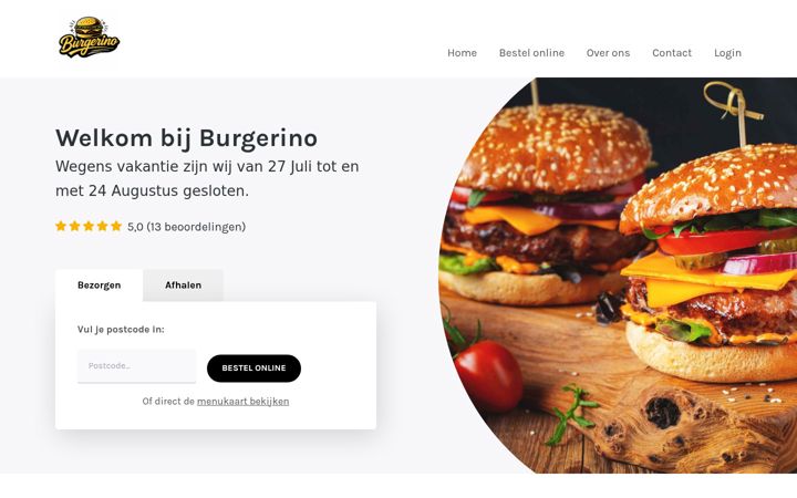 Ekraanipilt saidist burgerino.nl