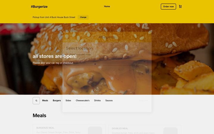 Screenshot of burgerizeonline.com