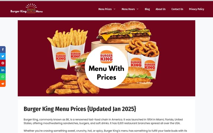 Screenshot of burgerking-menuprices.com