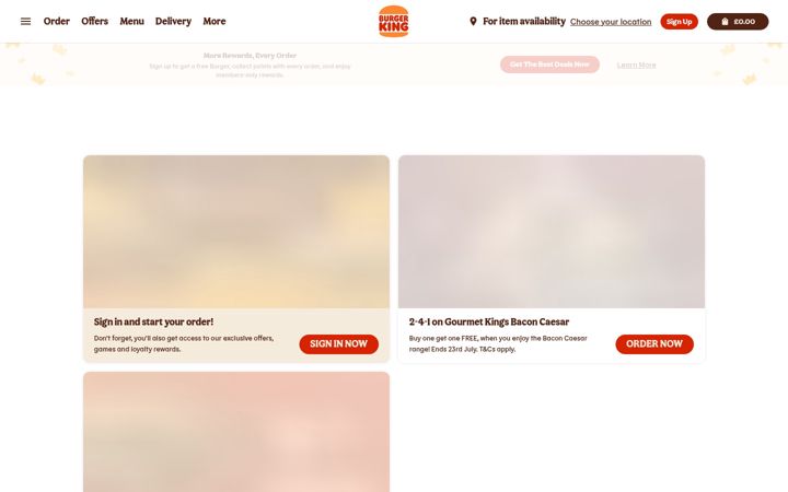 Képernyőkép: burgerking.co.uk