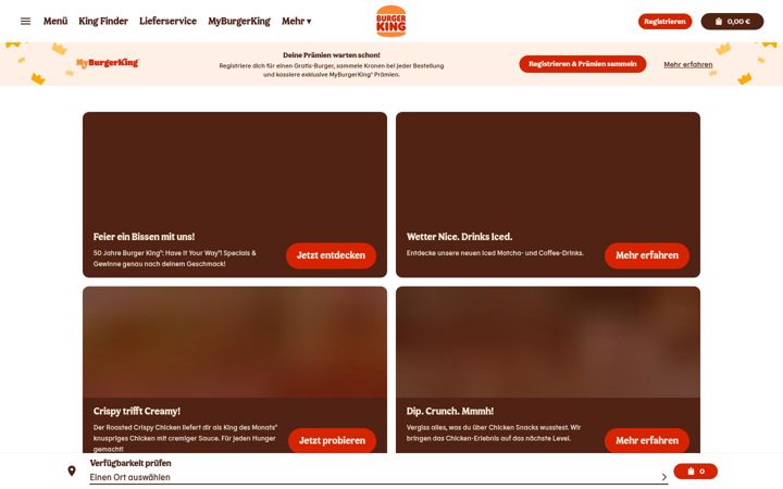Screenshot of burgerking.de