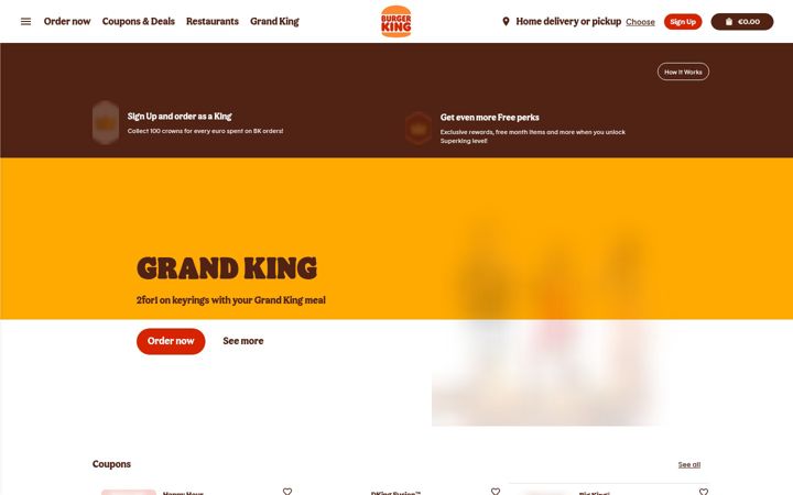 Skærmbillede af burgerking.es