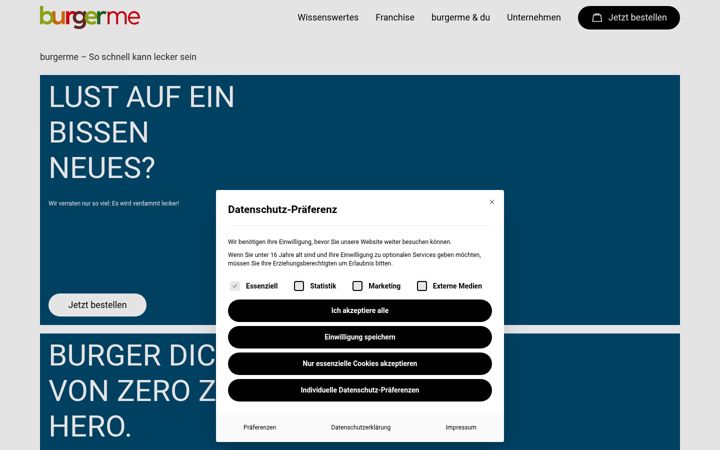Screenshot of burgerme.de