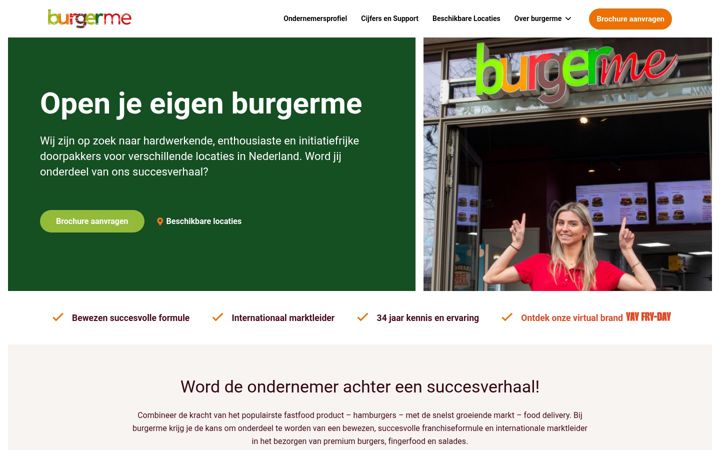 Ekraanipilt saidist burgermefranchise.nl