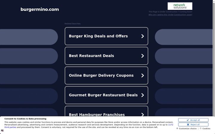 Screenshot of burgermino.com