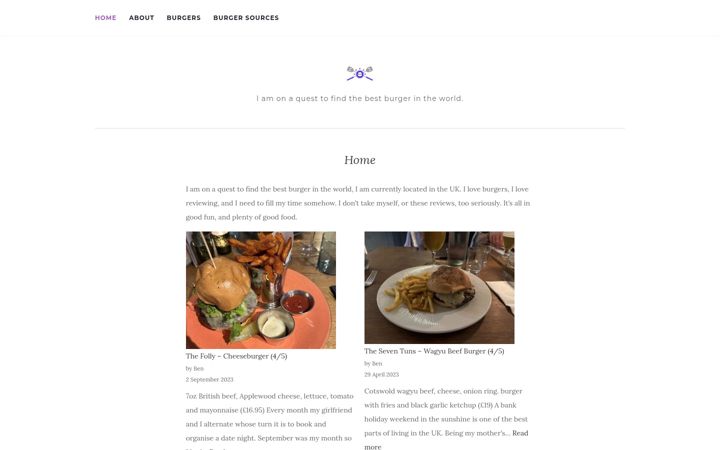 Screenshot of burgerquest.uk