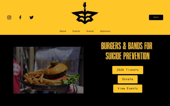 Snimka zaslona za burgersandbands.org