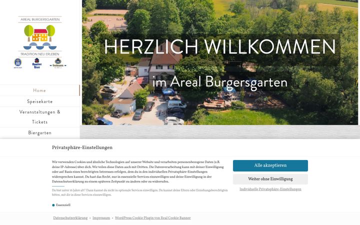 Posnetek zaslona burgersgarten.de