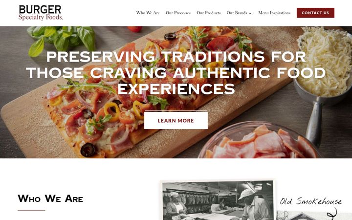 Ekrano kopija burgerspecialtyfoods.com