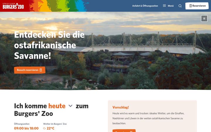 Posnetek zaslona burgerszoo.de