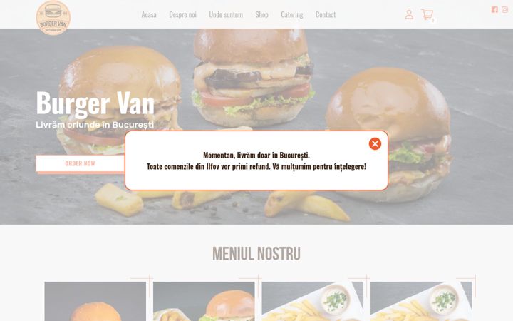 Screenshot of burgervan.ro