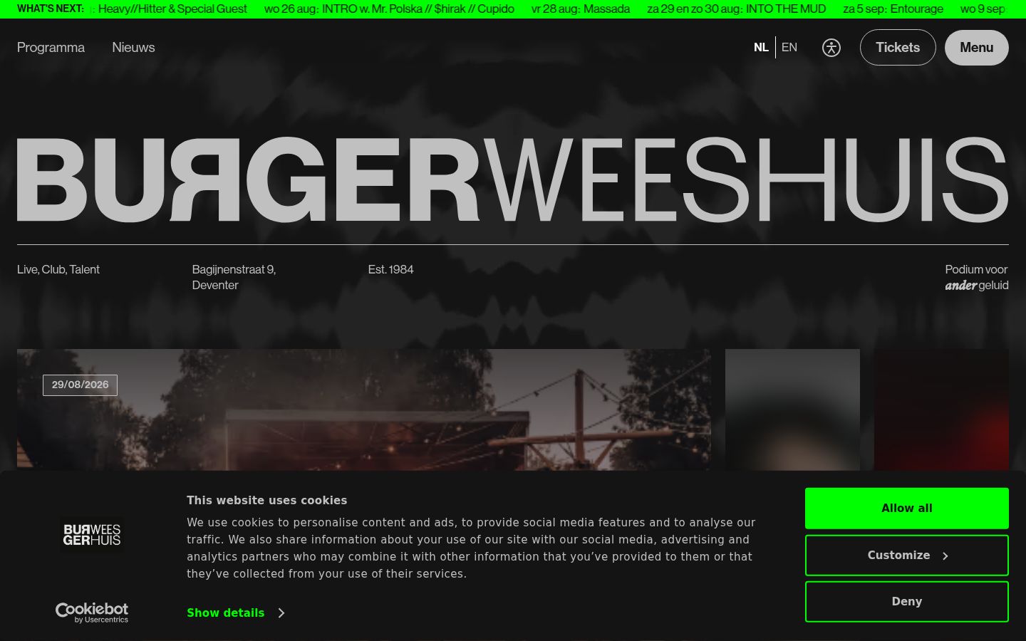 Screenshot del banner di consenso mostrato prima di qualsiasi interazione