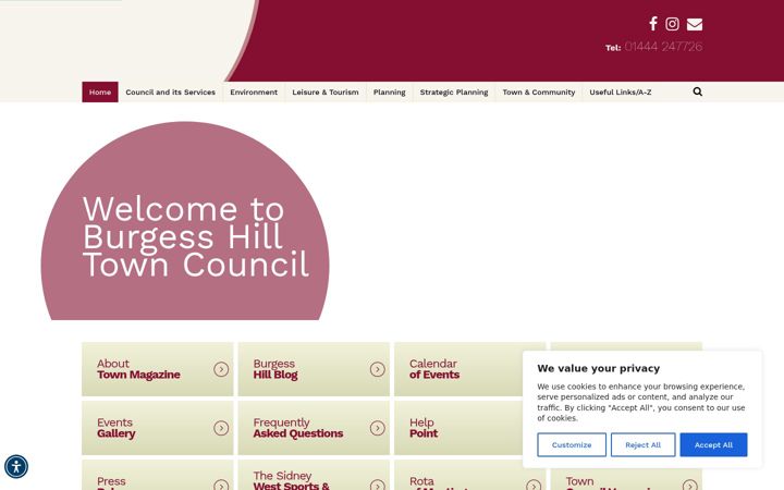 Screenshot di burgesshill.gov.uk