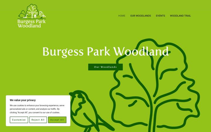 Screenshot of burgessparkwoodland.co.uk