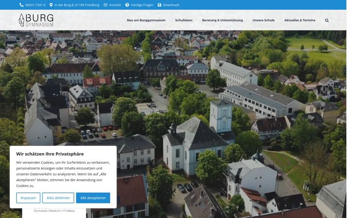 Screenshot of burggymnasium-friedberg.de