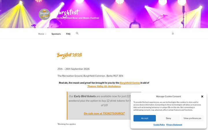 Screenshot of burghfest.org.uk