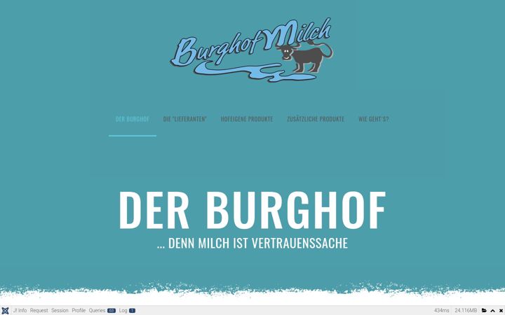 Screenshot of burghofmilch.de